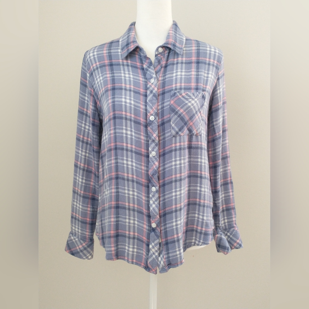 Rails Hunter Blue & Pink Plaid Button-Up Shirt M